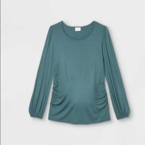 Maternity Long Sleeve Blouson Fitted Knit Top
